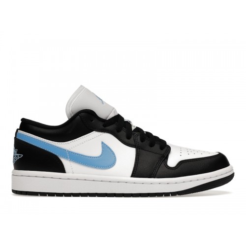 Кроссы Jordan 1 Low Black University Blue White (W) - женская сетка размеров