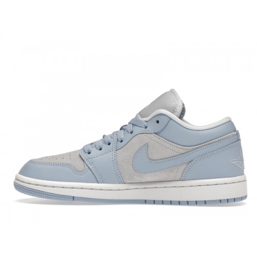 Кроссы Jordan 1 Low Football Grey Aluminum (W) - женская сетка размеров