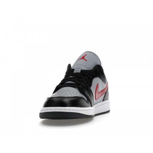 Wmns Air Jordan 1 Low Wolf Grey Gym Red - женская сетка размеров