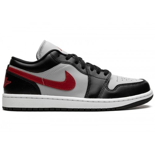 Кроссы Jordan 1 Low Wolf Grey Gym Red (W) - женская сетка размеров