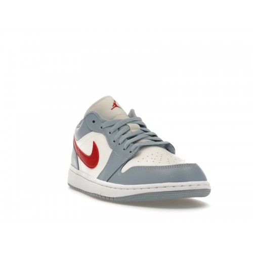 Кроссы Jordan 1 Low Blue Whisper Dune Red (W) - женская сетка размеров