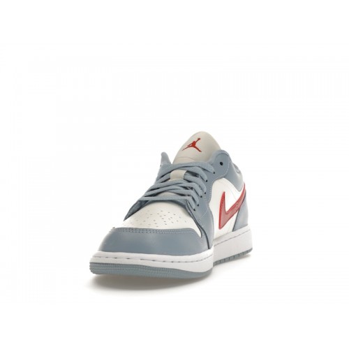 Кроссы Jordan 1 Low Blue Whisper Dune Red (W) - женская сетка размеров