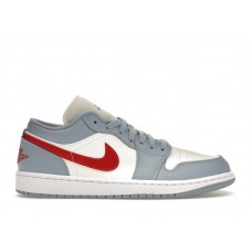 Женские кроссовки Jordan 1 Low Blue Whisper Dune Red (W)