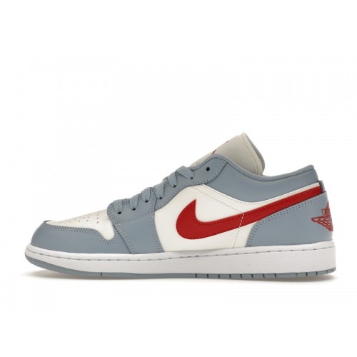 Кроссы Jordan 1 Low Blue Whisper Dune Red (W) - женская сетка размеров
