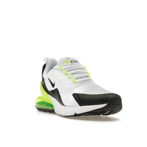 Кроссы Nike Air Max 270 White Black Volt - мужская сетка размеров