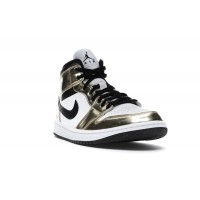 Jordan 1 Mid Metallic Gold Black White