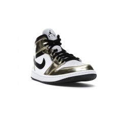 Jordan 1 Mid Metallic Gold Black White