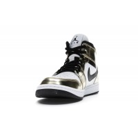 Jordan 1 Mid Metallic Gold Black White