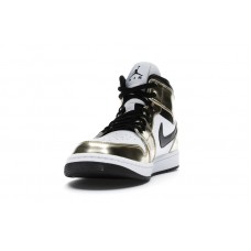 Jordan 1 Mid Metallic Gold Black White