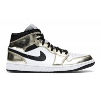 Кроссовки Jordan 1 Mid Metallic Gold Black White