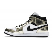 Jordan 1 Mid Metallic Gold Black White
