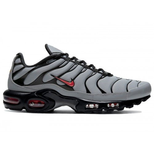 Кроссы Nike Air Max Plus Wolf Grey Black Crimson - мужская сетка размеров