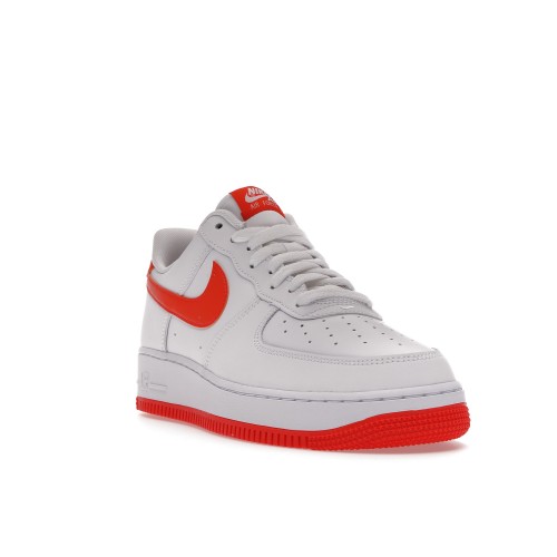 Кроссы Nike Air Force 1 Low White Orange (2021) - мужская сетка размеров