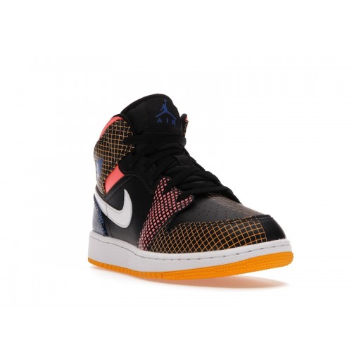 Air Jordan 1 Mid MMD GS Multi Grid - подростковая сетка размеров