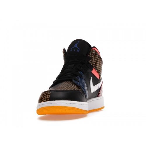 Air Jordan 1 Mid MMD GS Multi Grid - подростковая сетка размеров