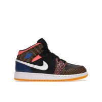 Подростковые Jordan 1 Mid MMD Multi-Color Grid (GS)