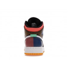 Подростковые Jordan 1 Mid MMD Multi-Color Grid (GS)