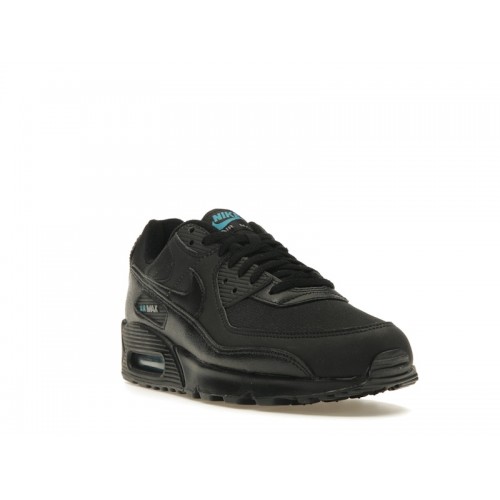 Кроссы Nike Air Max 90 Black Laser Blue - мужская сетка размеров