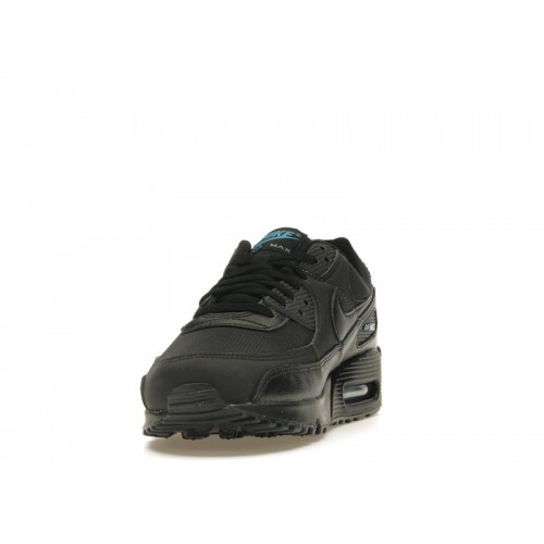 Кроссы Nike Air Max 90 Black Laser Blue - мужская сетка размеров