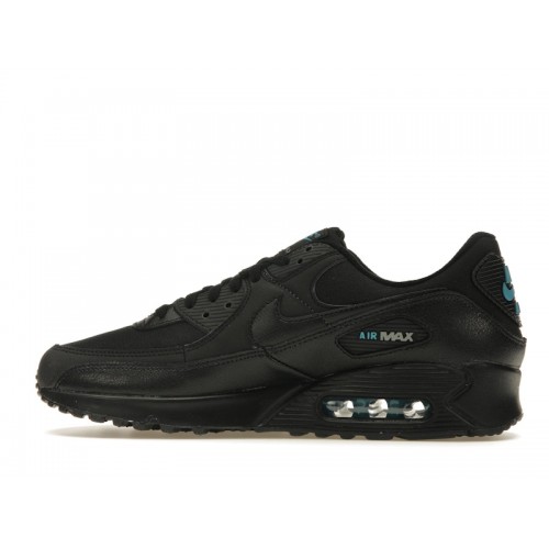 Кроссы Nike Air Max 90 Black Laser Blue - мужская сетка размеров