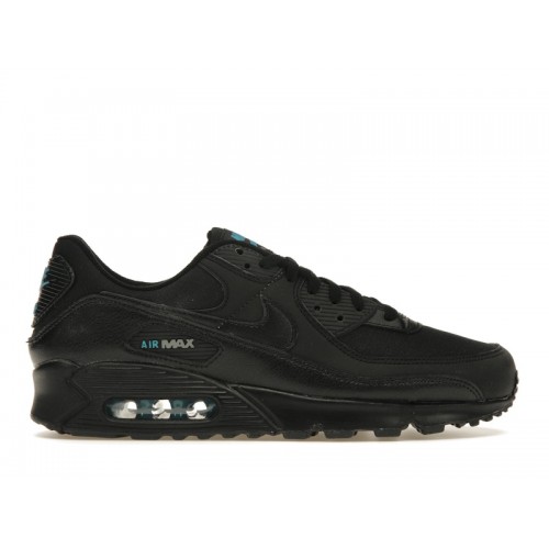 Кроссы Nike Air Max 90 Black Laser Blue - мужская сетка размеров