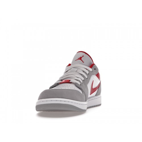 Кроссы Jordan 1 Low SE Light Smoke Grey Gym Red - мужская сетка размеров