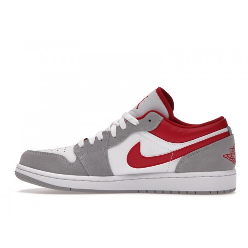 Кроссы Jordan 1 Low SE Light Smoke Grey Gym Red - мужская сетка размеров
