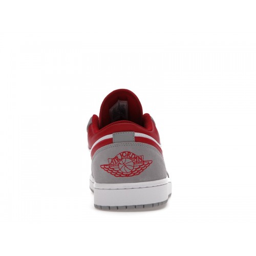 Кроссы Jordan 1 Low SE Light Smoke Grey Gym Red - мужская сетка размеров