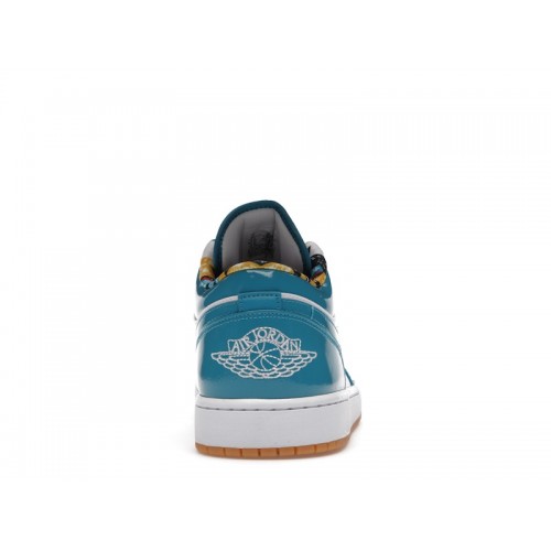 Кроссы Jordan 1 Low SE Barcelona Cyber Teal - мужская сетка размеров