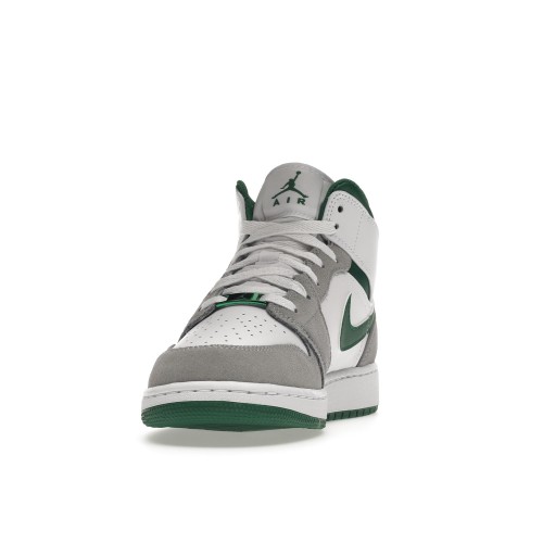 Кроссы Jordan 1 Mid SE White Pine Green Smoke Grey (GS) - подростковая сетка размеров