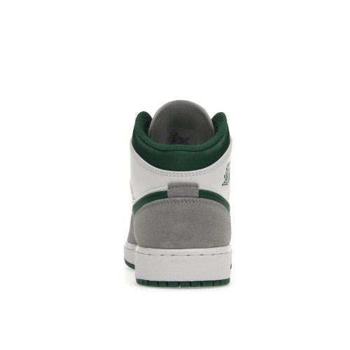 Кроссы Jordan 1 Mid SE White Pine Green Smoke Grey (GS) - подростковая сетка размеров