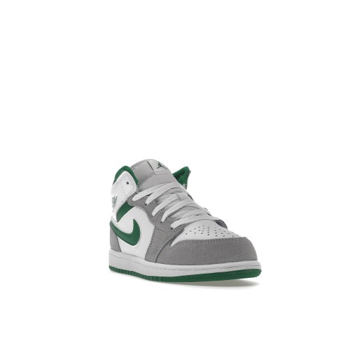 Кроссы Jordan 1 Mid SE White Pine Green Smoke Grey (PS) - подростковая сетка размеров