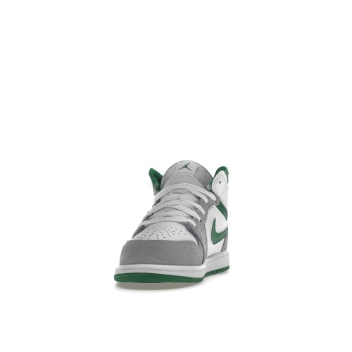 Кроссы Jordan 1 Mid SE White Pine Green Smoke Grey (PS) - подростковая сетка размеров