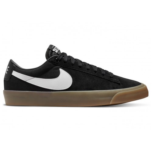 Кроссы Nike SB Zoom Blazer Low GT Black White Gum - мужская сетка размеров