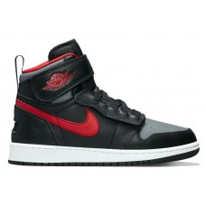 Подростковые Jordan 1 High FlyEase Black Gym Red Smoke Grey (GS)