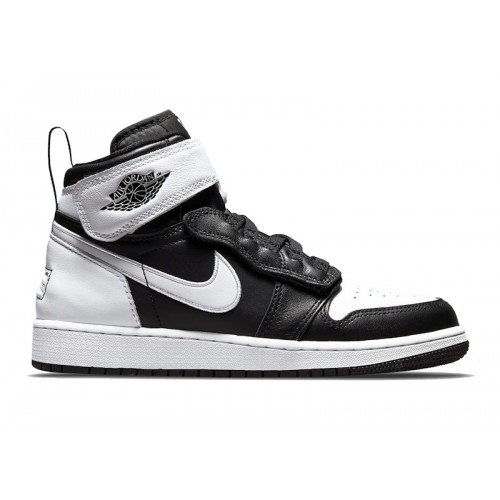 Air Jordan 1 High FlyEase GS Black White - подростковая сетка размеров