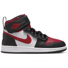 Подростковые Jordan 1 High FlyEase Black White Fire Red (GS)
