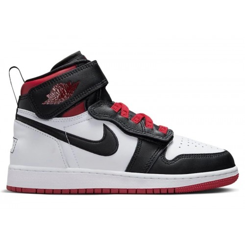 Air Jordan 1 High FlyEase GS Gym Red Black Toe - подростковая сетка размеров