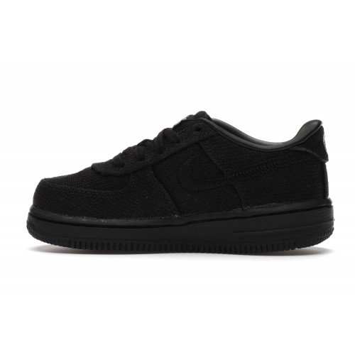 Кроссы Nike Air Force 1 Low Stussy Black (TD) - детская сетка размеров