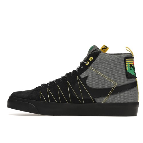 Кроссы Nike SB Zoom Blazer Mid PRM Acclimate Cool Grey Yellow Strike - мужская сетка размеров