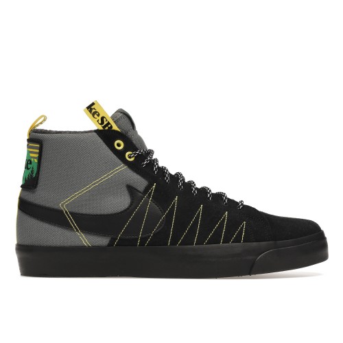 Кроссы Nike SB Zoom Blazer Mid PRM Acclimate Cool Grey Yellow Strike - мужская сетка размеров