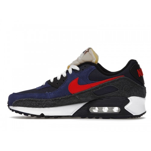 Кроссы Nike Air Max 90 SE Running Club Deep Royal - мужская сетка размеров