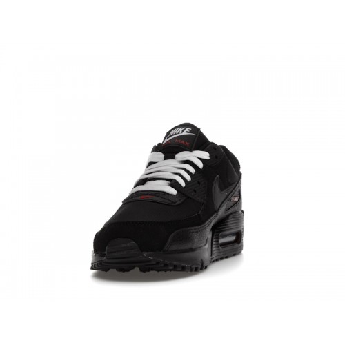 Кроссы Nike Air Max 90 Black Sport Red - мужская сетка размеров