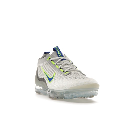 Кроссы Nike Air VaporMax 2021 White Royal Volt - мужская сетка размеров