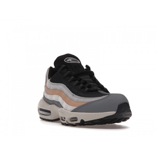 Кроссы Nike Air Max 95 Black Beige Grey - мужская сетка размеров