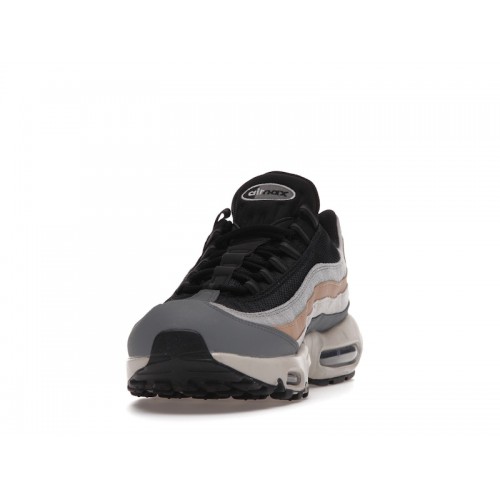 Кроссы Nike Air Max 95 Black Beige Grey - мужская сетка размеров