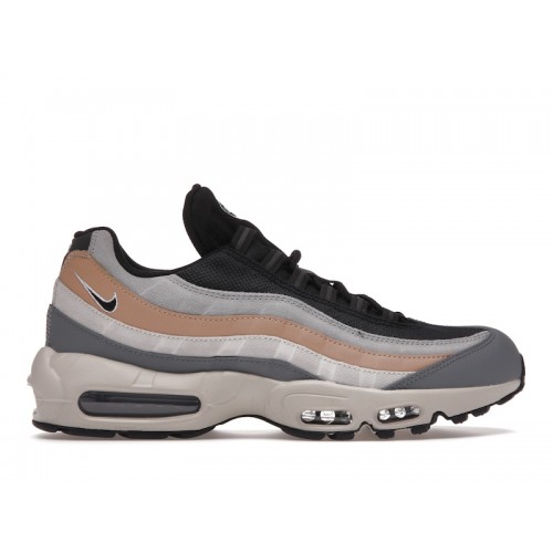 Кроссы Nike Air Max 95 Black Beige Grey - мужская сетка размеров