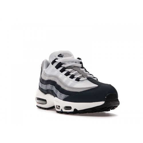 Кроссы Nike Air Max 95 Navy Grey White - мужская сетка размеров