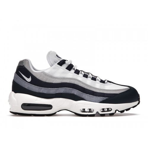 Кроссы Nike Air Max 95 Navy Grey White - мужская сетка размеров