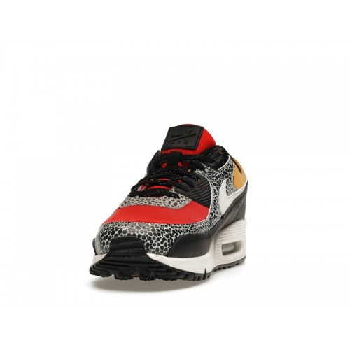 Кроссы Nike Air Max 90 SE Safari Chile Red Pollen (W) - женская сетка размеров